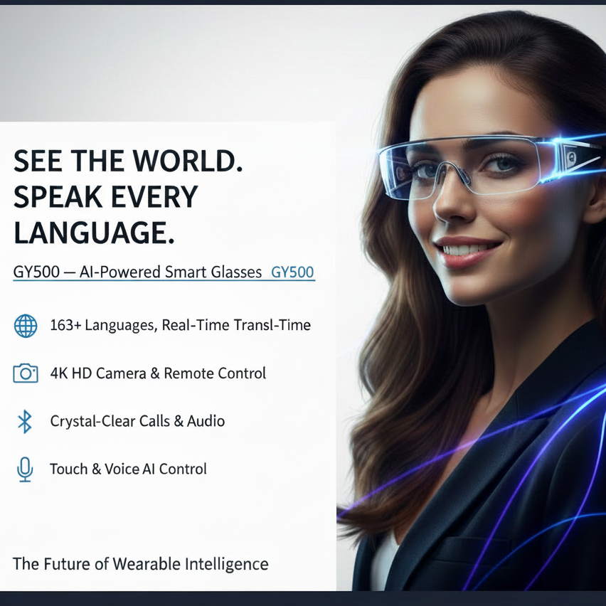 GY500 Smart Glasses – Wireless Translation & Voice Control