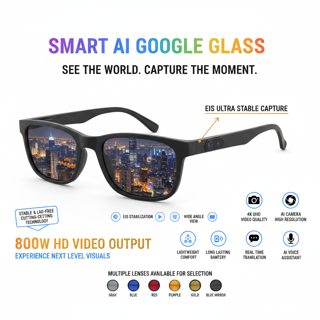 2026 AI Smart Glasses – 800W HD Camera & 4K Shooting