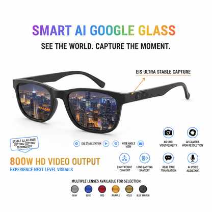 2026 AI Smart Glasses – 800W HD Camera & 4K Shooting