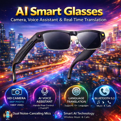 YAOCX L802 AI Smart Glasses – 1080P Camera & ChatGPT AI