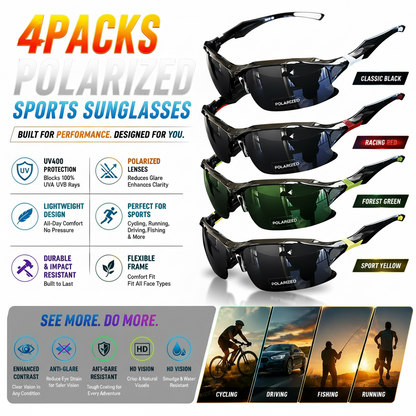 Polarized Sports Sunglasses – Windproof & UV Protection