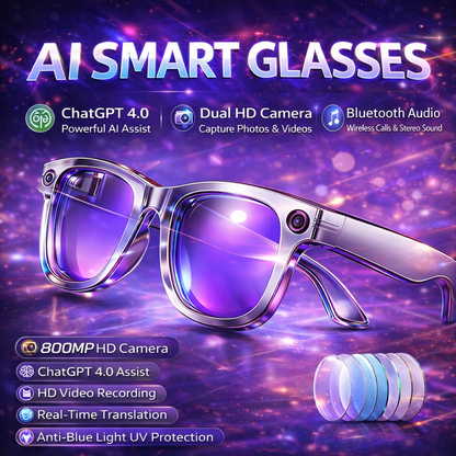 GUHUAVMI W610 AI Smart Glasses – ChatGPT 4.0 & Dual Camera