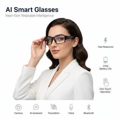 2025 AI Smart Glasses – 8MP Camera, IP65 & Voice Translation