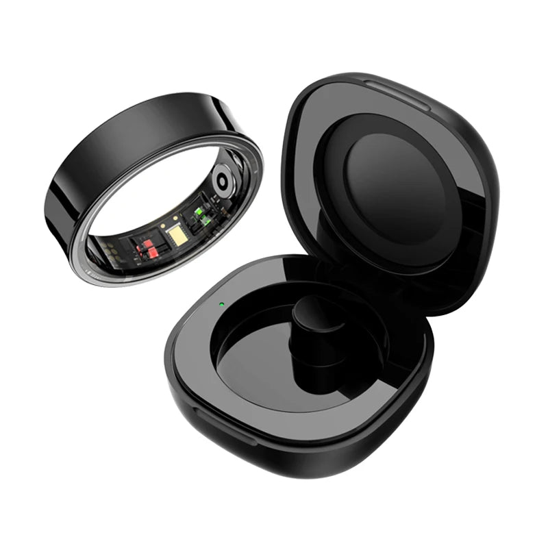 R09 Smart Ring – Charging Case, Heart Rate & 5ATM Waterproof