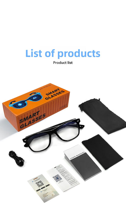Smart Glasses AI translation 100+ Languages Make Receive Calls Music Calling Noise Reduction Light Glasses Men Women