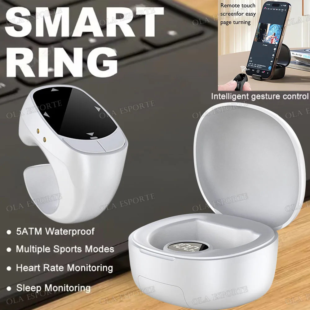 Smart Ring – BT 5.3 Remote, Page Scroll & Camera Control