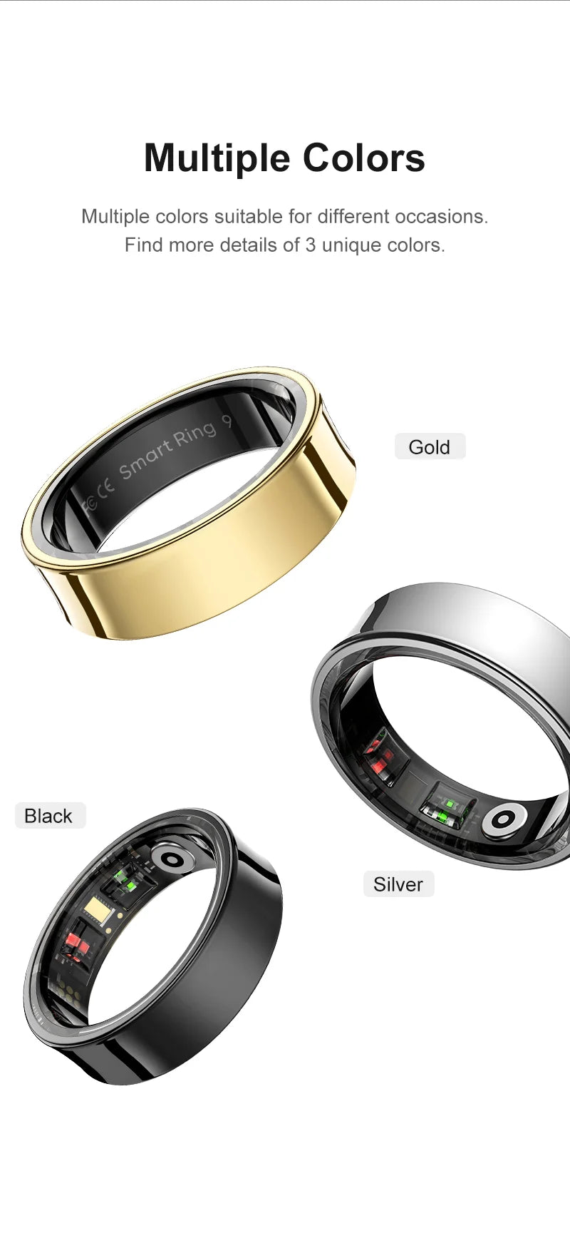 R09 Smart Ring – Charging Case, Heart Rate & 5ATM Waterproof