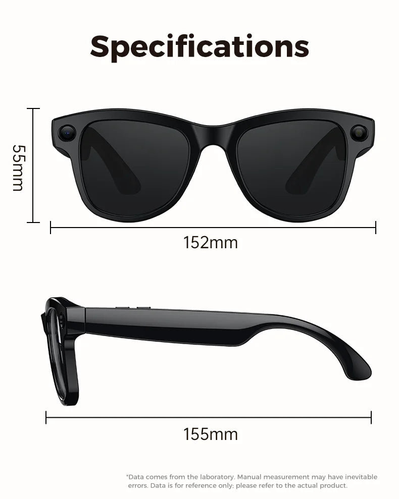 AI Smart Glasses – 800W Camera, WiFi, 32GB & Translation