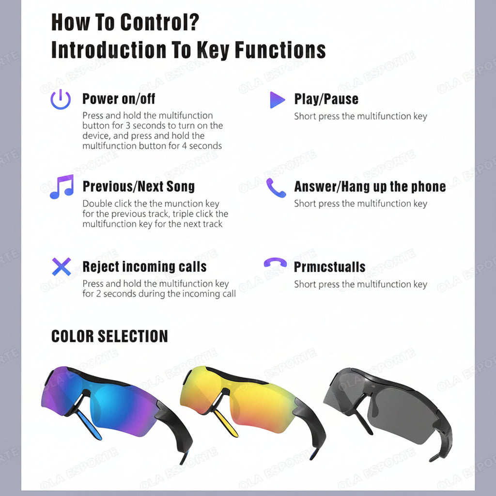 Smart Cycling Glasses – UV400, AI Voice & Camera Remote