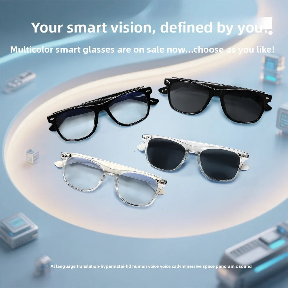 Smart Glasses AI translation 100+ Languages Make Receive Calls Music Calling Noise Reduction Light Glasses Men Women