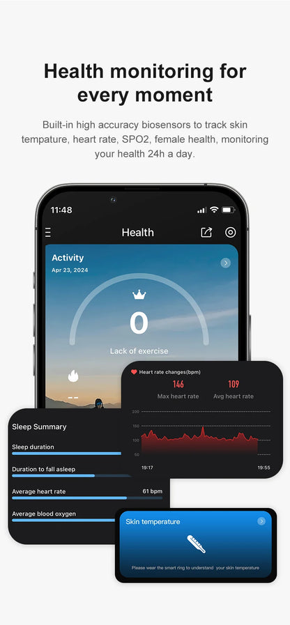 R09 Smart Ring – Charging Case, Heart Rate & 5ATM Waterproof