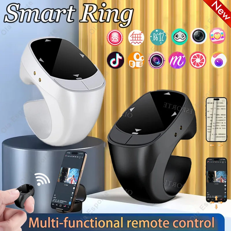 Smart Ring – BT 5.3 Remote, Page Scroll & Camera Control
