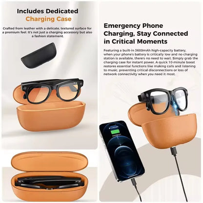 AI Smart Glasses – 800W Camera, WiFi, 32GB & Translation