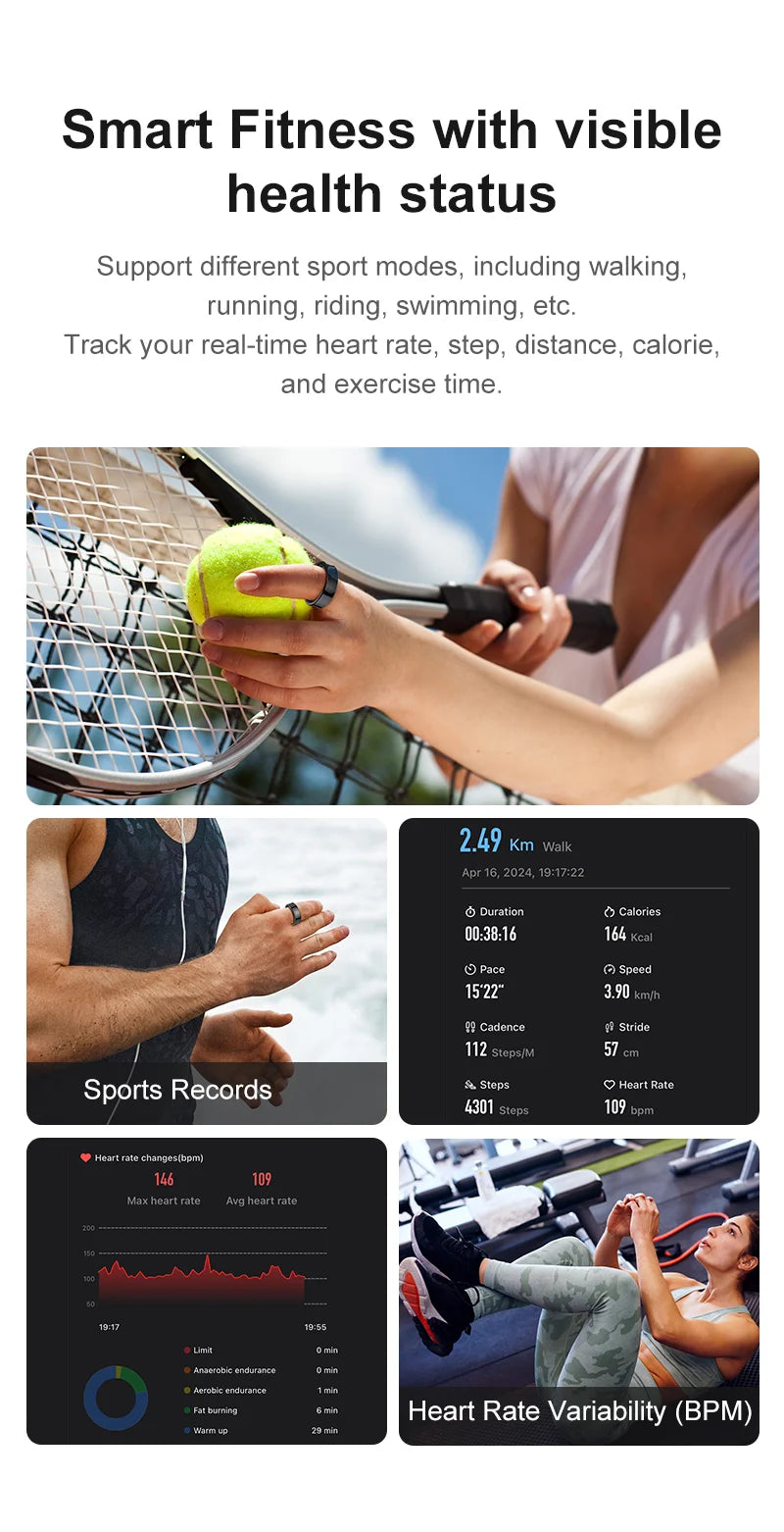 R09 Smart Ring – Charging Case, Heart Rate & 5ATM Waterproof