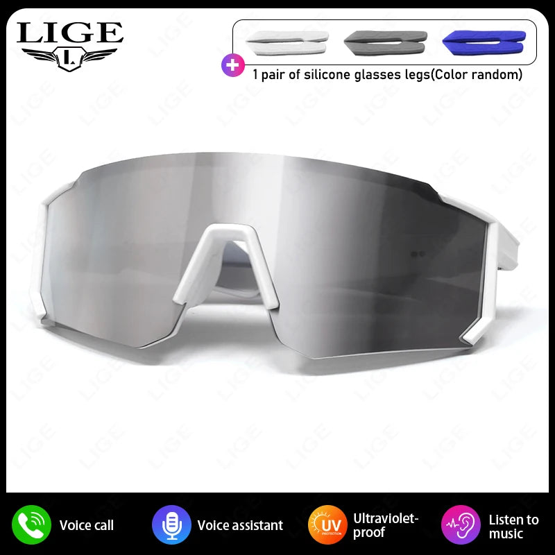 Smart Cycling Glasses – Bluetooth UV400 & AI Voice Camera