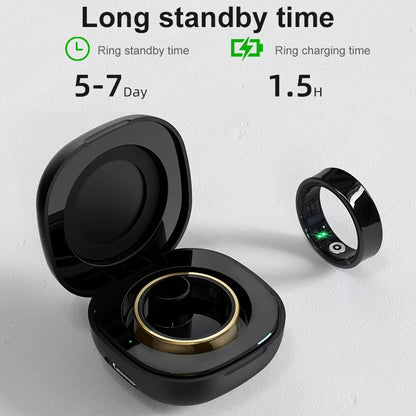 R09 Smart Ring – Charging Case, Heart Rate & 5ATM Waterproof