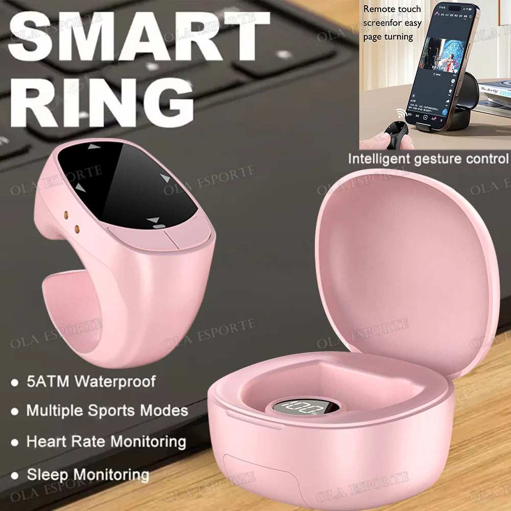 Smart Ring – BT 5.3 Remote, Page Scroll & Camera Control