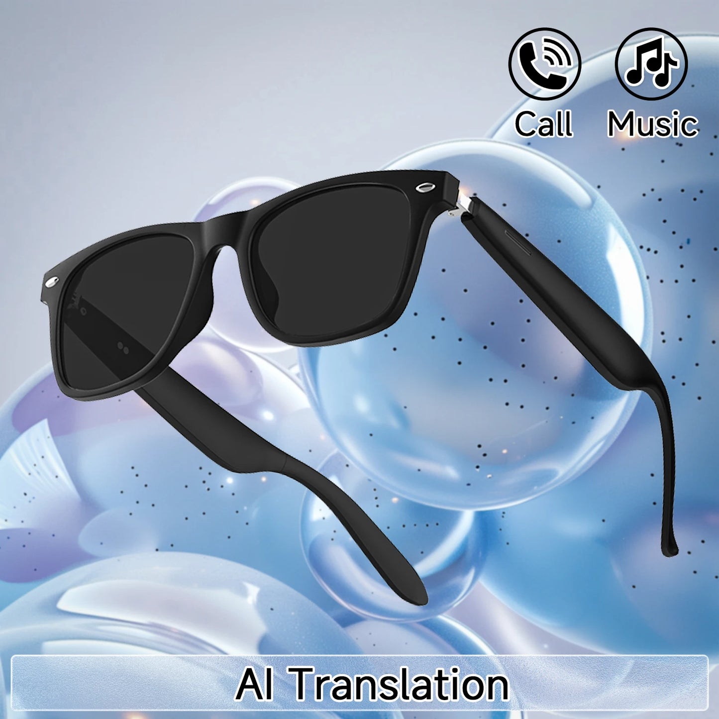 2025 Smart Glasses  AI Translation Camera Control Bluetooth Call Headphones Fashionable Sunglasses Intelligent Men Women Gifts