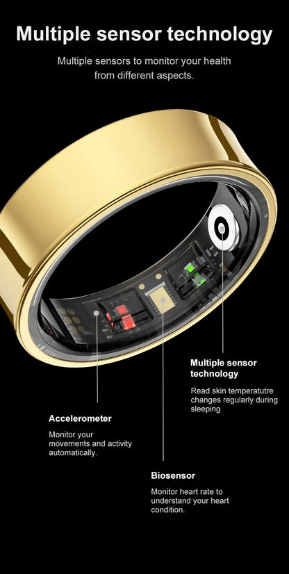 R09 Smart Ring – Charging Case, Heart Rate & 5ATM Waterproof