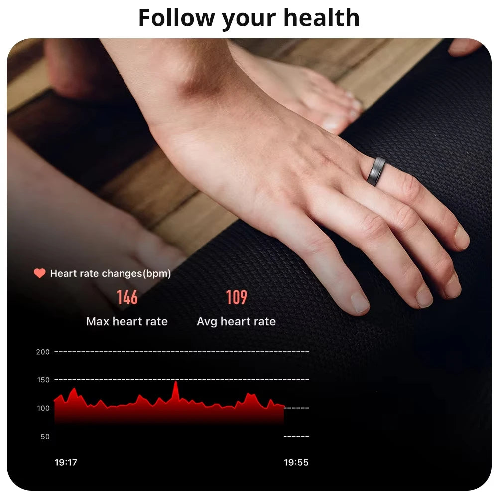 Smart Ring – Heart Rate, BP, Blood Oxygen & 45-Day Standby