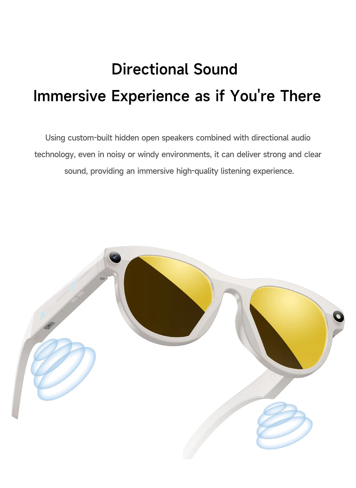 Smart Glasses for Men And Women with 2MP Camera 290 mAh Battery WiFi Connection AI Translation Video & Photo Smart Sunglasses