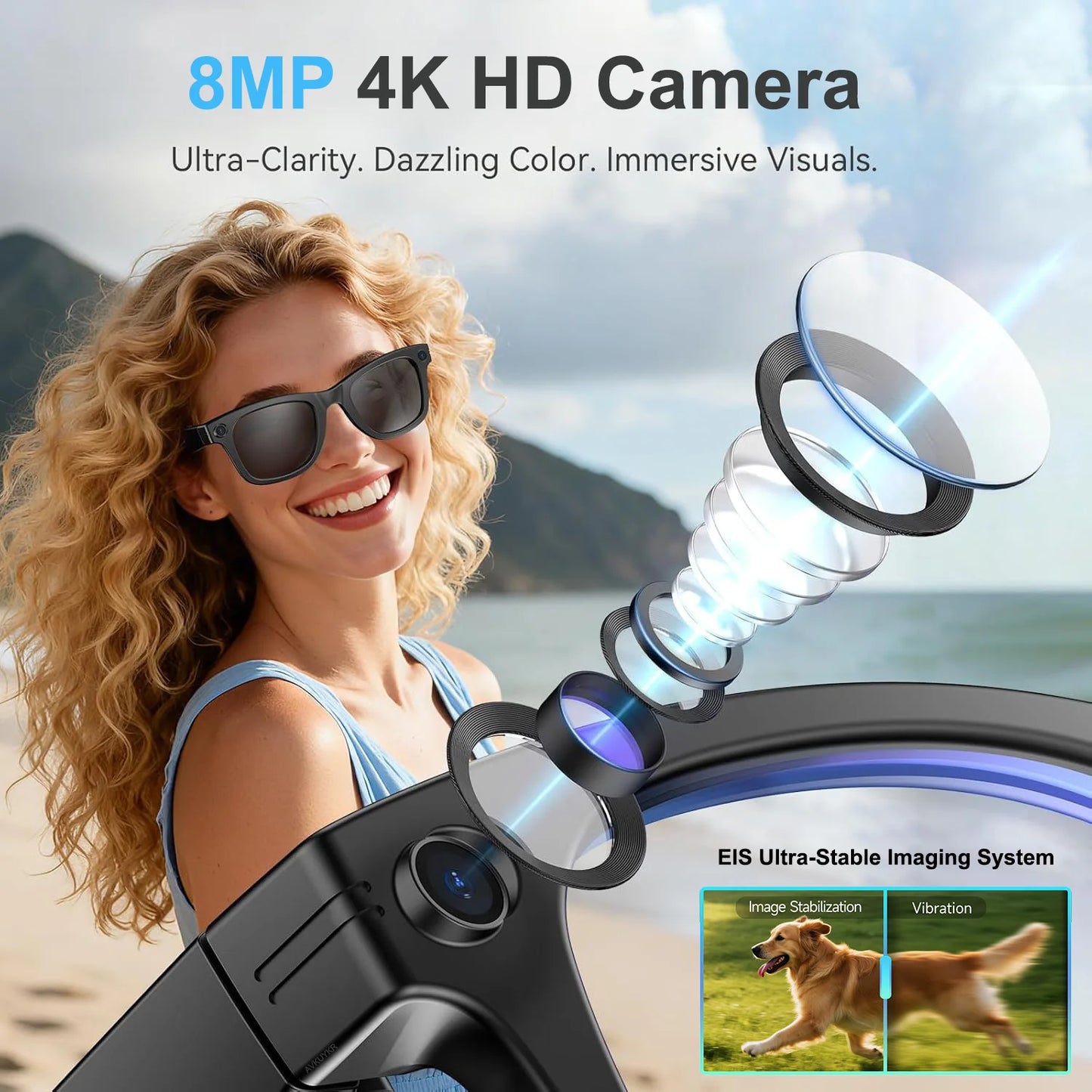 2026 AI Smart Glasses – 800W HD Camera & 4K Shooting