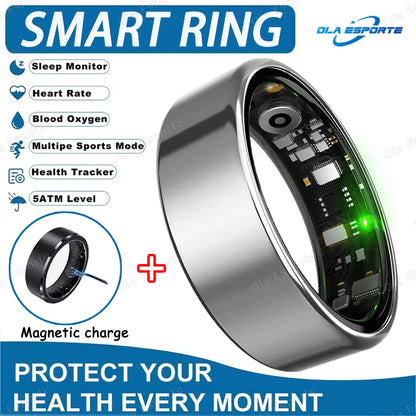 2025 Smart Ring – Heart Rate, BP, Sleep & IP68 Waterproof