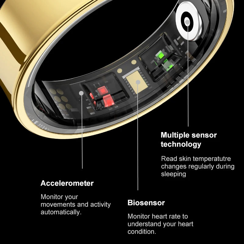 R09 Smart Ring – Charging Case, Heart Rate & 5ATM Waterproof