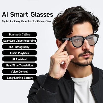 2026 AI Smart Glasses AI Translation Sunglasses Bluetooth Calling Music Player Camera Control Vedio Recording Glasses Men Women