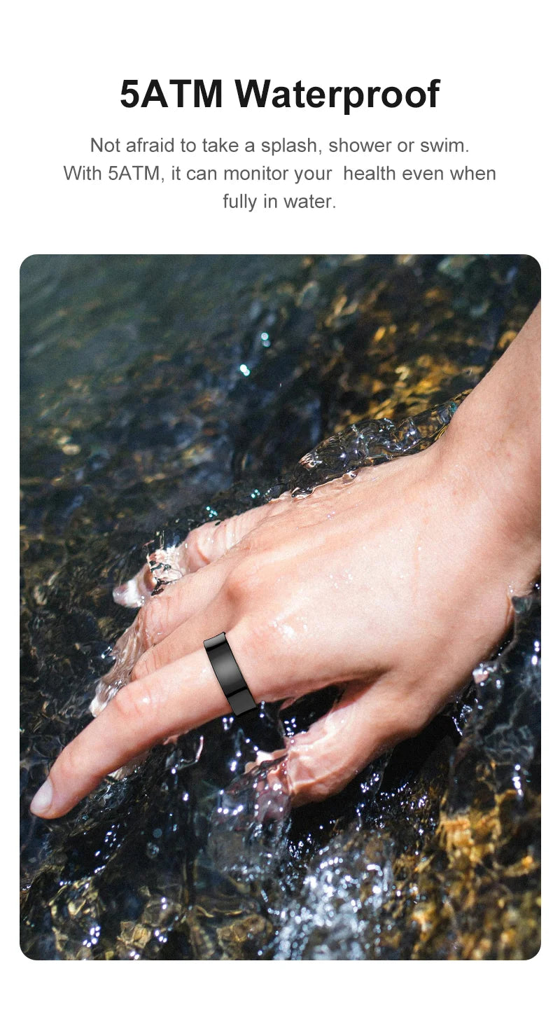 R09 Smart Ring – Charging Case, Heart Rate & 5ATM Waterproof
