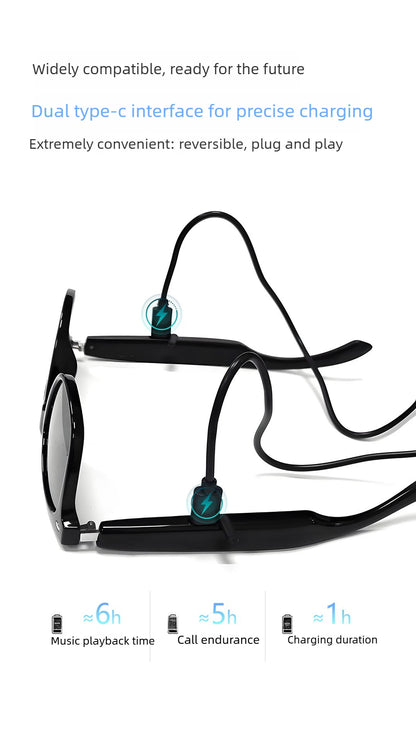 Smart Glasses AI translation 100+ Languages Make Receive Calls Music Calling Noise Reduction Light Glasses Men Women