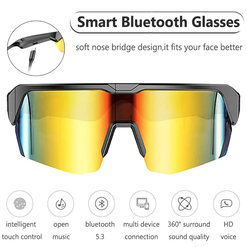 Smart Bluetooth 5.3 Sport Glasses – Music, Calls & UV