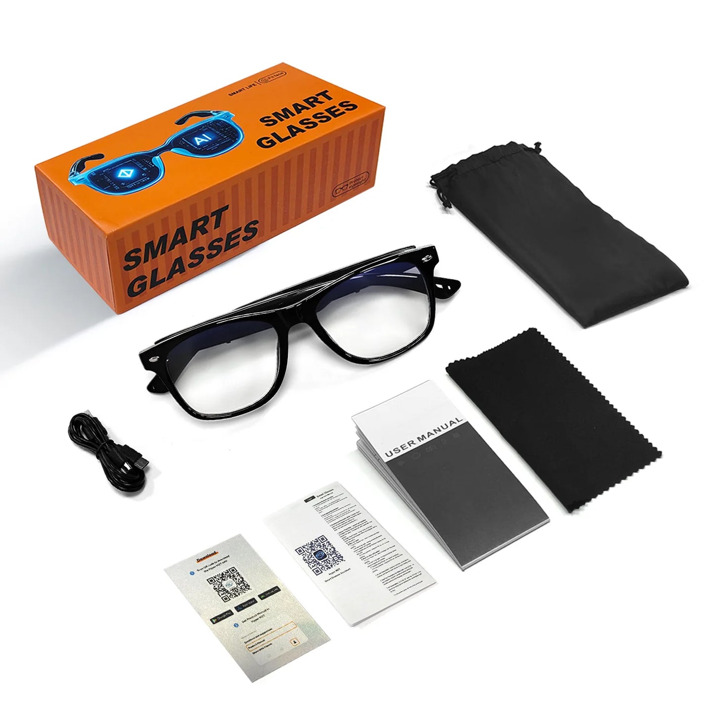 Smart Glasses AI translation 100+ Languages Make Receive Calls Music Calling Noise Reduction Light Glasses Men Women