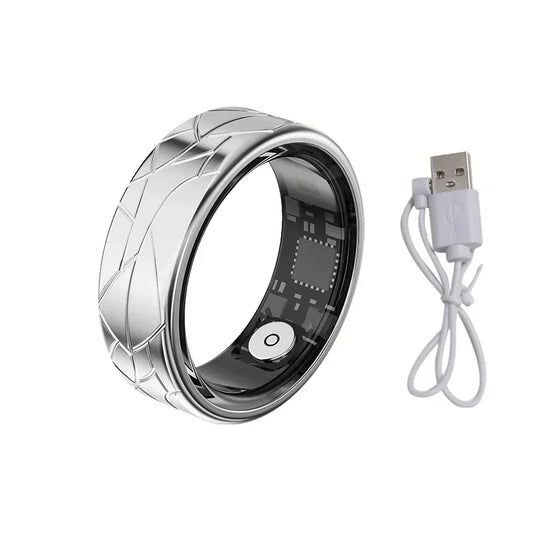 Smart Ring Health Monitoring IP68&5ATM Waterproof for Women Men Multi-sport Modes Bluetooth Sleep Tracker Finger Ring for Photo