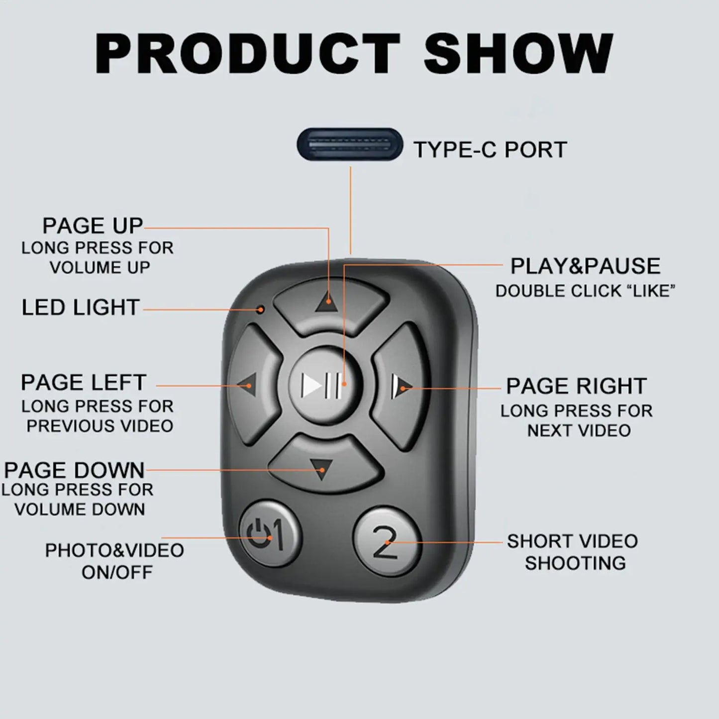 Camera Remote Smart Ring – Page Turner, Shutter & E-Reader
