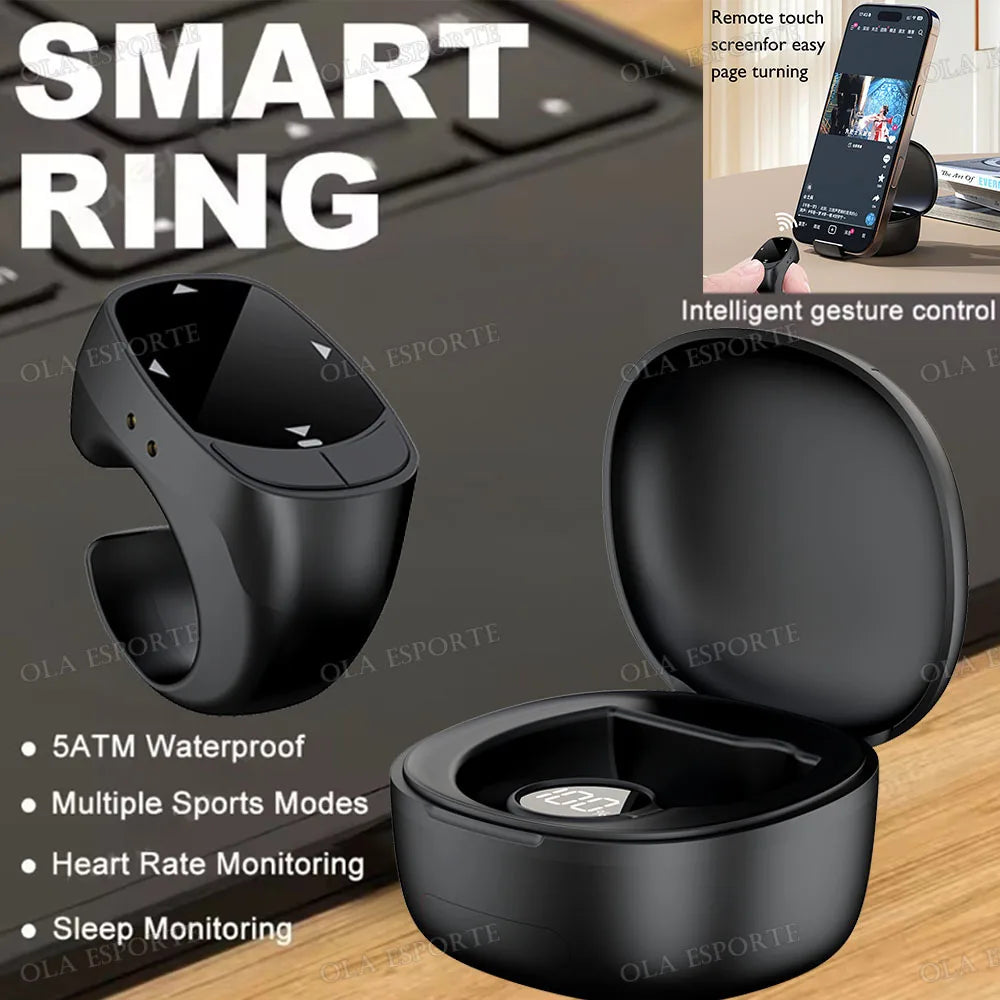 Smart Ring – BT 5.3 Remote, Page Scroll & Camera Control