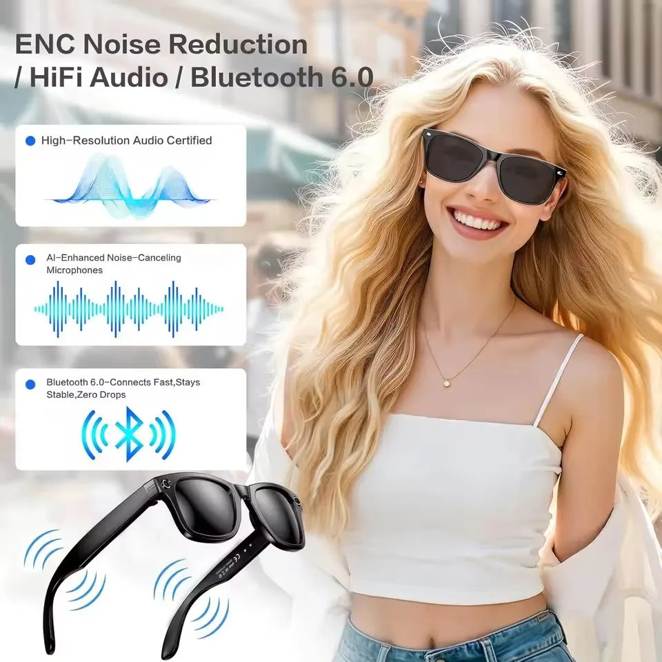 2026New AI Smart Glasses 120+Language Translation 800W Pixel Camera Video Music Player Call Business 8K Color Change Glasses Men
