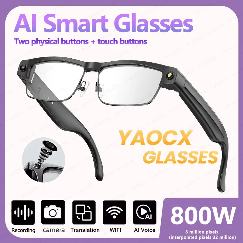 YAOCX L802 AI Smart Glasses – 1080P Camera & ChatGPT AI