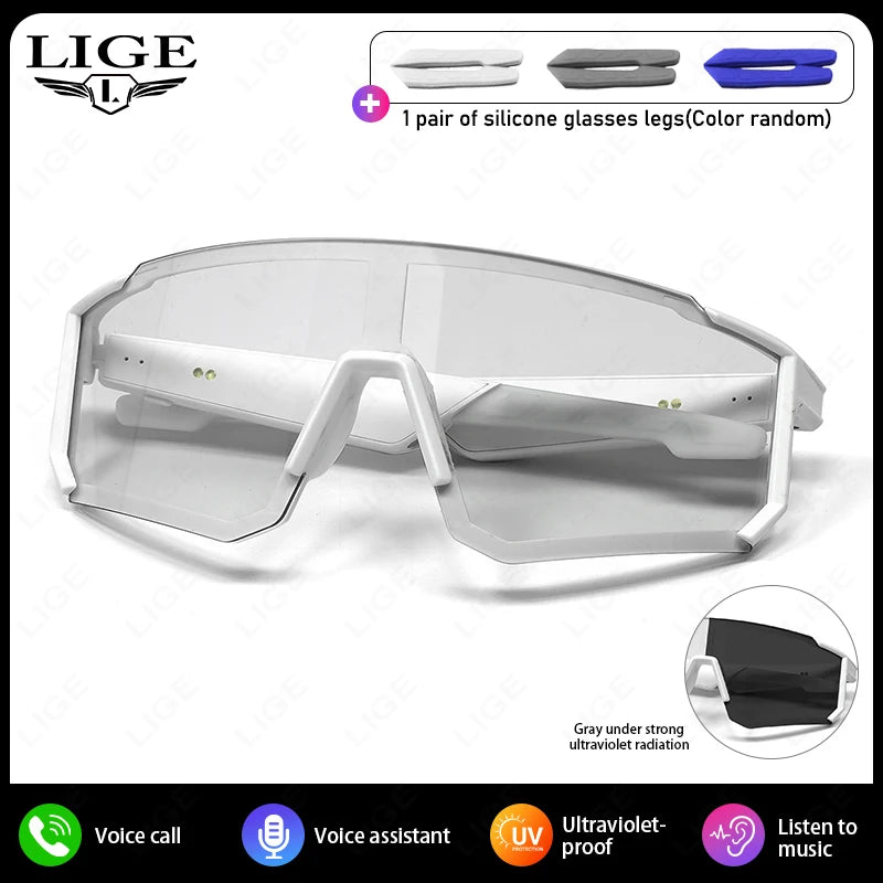 Smart Cycling Glasses – Bluetooth UV400 & AI Voice Camera