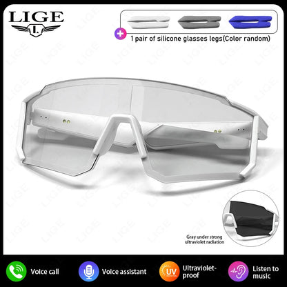 Smart Cycling Glasses – Bluetooth UV400 & AI Voice Camera