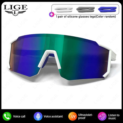 Smart Cycling Glasses – Bluetooth UV400 & AI Voice Camera