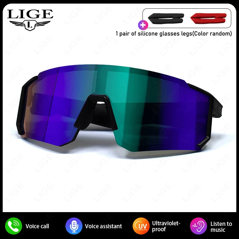 Smart Cycling Glasses – Bluetooth UV400 & AI Voice Camera