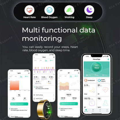 2025 Smart Ring – Heart Rate, BP, Sleep & IP68 Waterproof