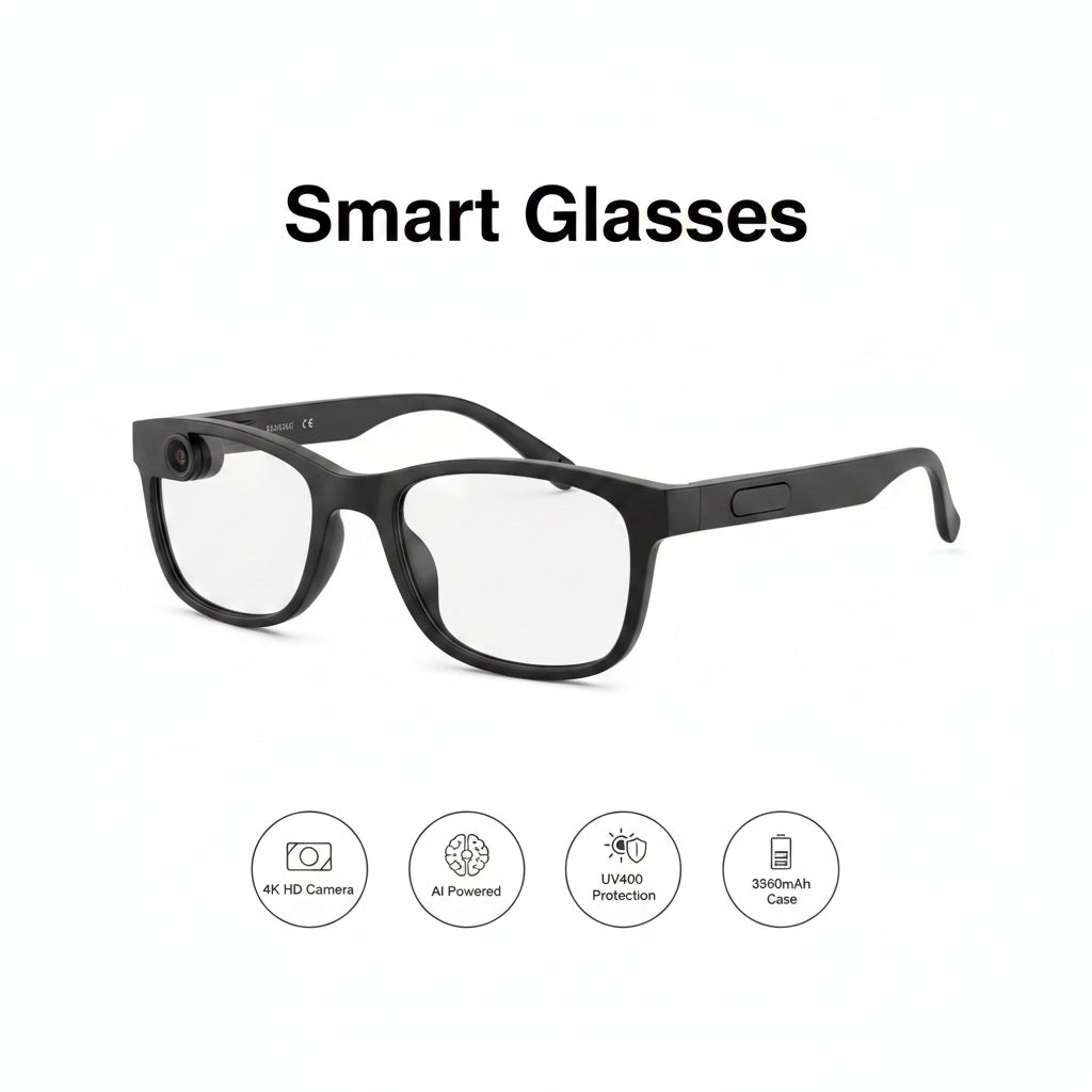 AI Smart Glasses – 800W Camera, WiFi, 32GB & Translation