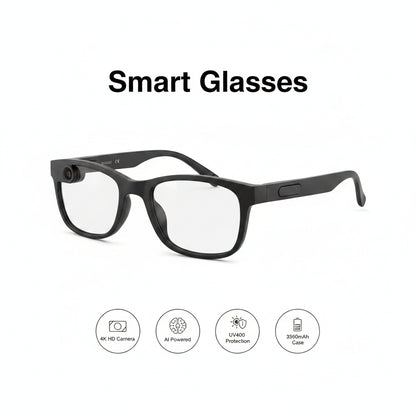 AI Smart Glasses – 800W Camera, WiFi, 32GB & Translation