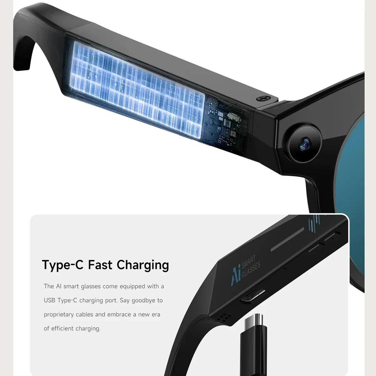 Smart Glasses for Men And Women with 2MP Camera 290 mAh Battery WiFi Connection AI Translation Video & Photo Smart Sunglasses
