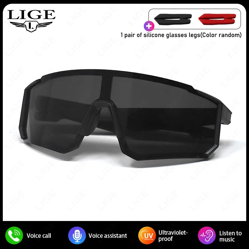Smart Cycling Glasses – Bluetooth UV400 & AI Voice Camera