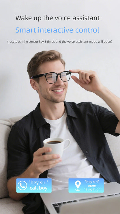 Smart Glasses AI translation 100+ Languages Make Receive Calls Music Calling Noise Reduction Light Glasses Men Women
