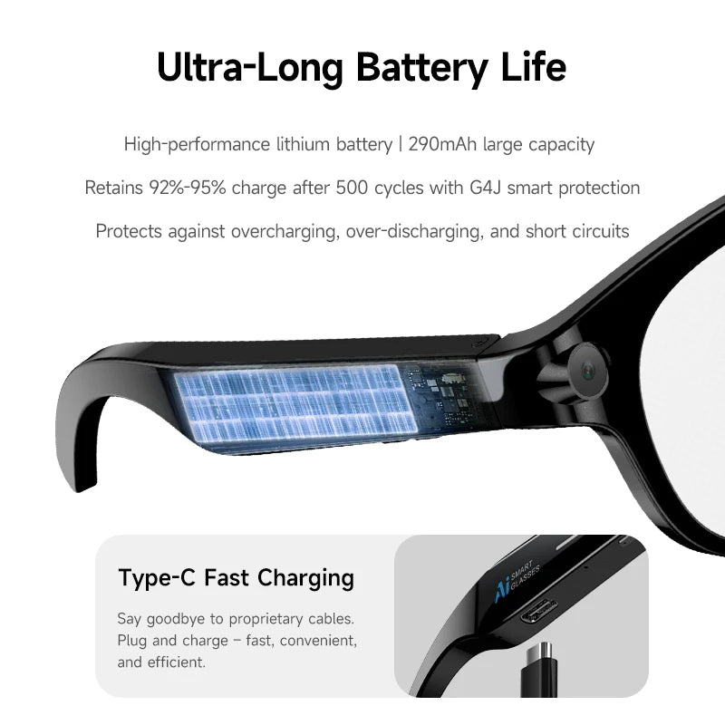 2026 AI Smart Glasses AI Translation Sunglasses Bluetooth Calling Music Player Camera Control Vedio Recording Glasses Men Women