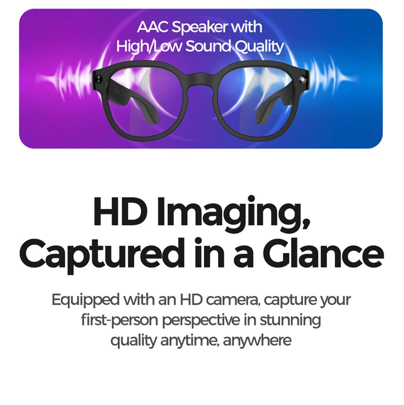 Goggles with HD camera and sound quality features on a white background
